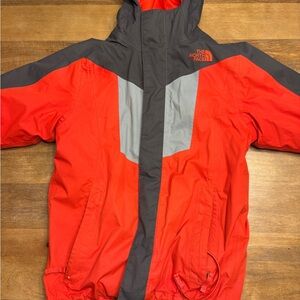 The North Face Red and Gray Jacket Snow jacket with red fleece